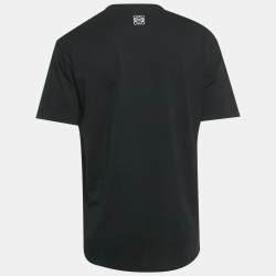 Pre Owned Loewe Black Printed Cotton T-Shirt M