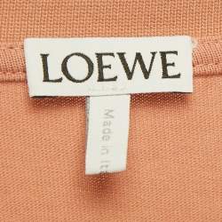 Pre Owned Loewe Pink Anagram Embroidered Cotton T-Shirt L 