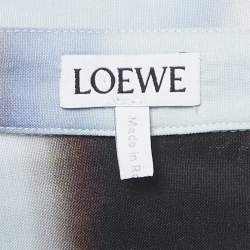 Pre Owned Loewe Blue Silicone Melange Wool Over-Size Shirt L
