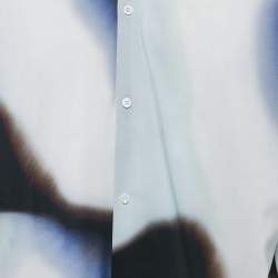 Pre Owned Loewe Blue Silicone Melange Wool Over-Size Shirt L