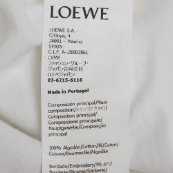 Pre Owned Loewe White Anagram Embroidery Cotton T-Shirt 3XL