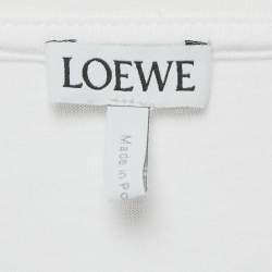 Pre Owned Loewe White Anagram Embroidery Cotton T-Shirt 3XL