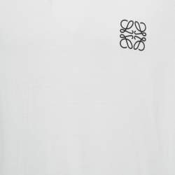 Pre Owned Loewe White Anagram Embroidery Cotton T-Shirt 3XL
