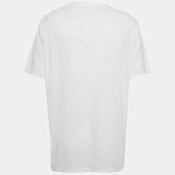 Pre Owned Loewe White Anagram Embroidery Cotton T-Shirt 3XL