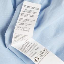 Pre Owned Loewe Light Blue Cotton Anagram Applique Relaxed Fit T-Shirt L