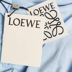 Pre Owned Loewe Light Blue Cotton Anagram Applique Relaxed Fit T-Shirt L