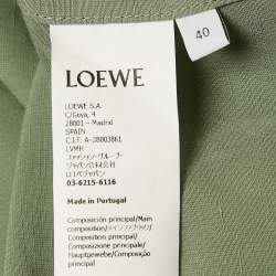 Pre Owned Loewe X Paula's Ibiza Mint Green Logo Embroidered Linen Blend Shirt L