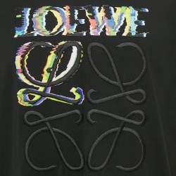 Pre Owned Loewe Black Anagram Embroidered Jersey T-Shirt XL