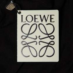 Pre Owned Loewe Black Anagram Embroidered Cotton T-Shirt L