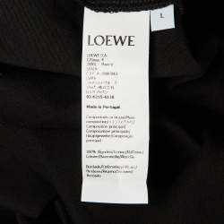 Pre Owned Loewe Black Anagram Embroidered Cotton T-Shirt L