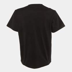Pre Owned Loewe Black Anagram Embroidered Cotton T-Shirt L