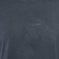 Pre Owned Loewe Blue Logo Embroidered Jersey Crew Neck T-Shirt M