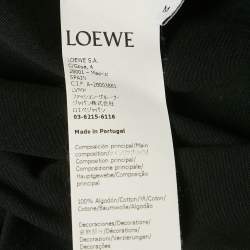 مملوكة مسبقًا Loewe Black Bird and Anagram Embroidered Jersey T-Shirt M