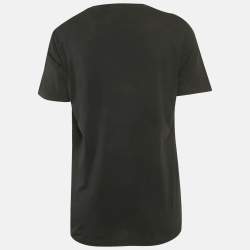 مملوكة مسبقًا Loewe Black Bird and Anagram Embroidered Jersey T-Shirt M