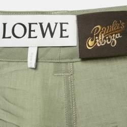 Pre Owned Loewe x Paula’s Ibiza Sage Green Crepe Cargo Shorts S