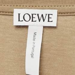 Pre Owned Loewe Brown/Blue Anagram Cotton Crew Neck T-Shirt S