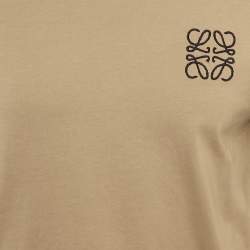 Pre Owned Loewe Brown/Blue Anagram Cotton Crew Neck T-Shirt S