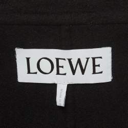Pre Owned Loewe Black Wool Patch Leather Pocket Detail Jacket XXXS