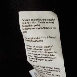 Pre Owned Loewe Black Wool Patch Leather Pocket Detail Jacket XXXS