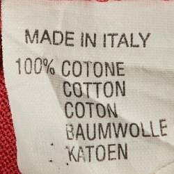 Pre Owned Loewe Red Cotton Anagram Embroidered Polo T-Shirt M