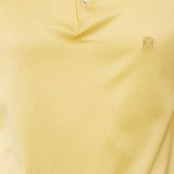 Pre Owned Loewe Vintage Yellow Cotton Anagram Embroidered Polo T-Shirt M