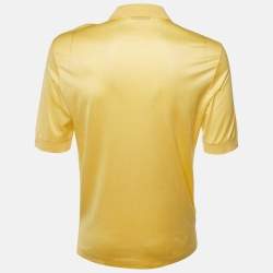 Pre Owned Loewe Vintage Yellow Cotton Anagram Embroidered Polo T-Shirt M