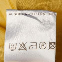 Pre Owned Loewe Vintage Yellow Cotton Anagram Embroidered Polo T-Shirt M