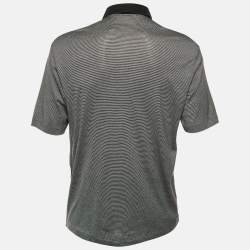 Pre Owned قميص لويفي مخطط أسود قديم قطن بولو متوسط