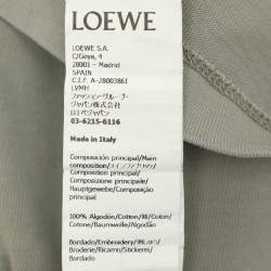 Pre Owned Loewe Khaki Green Cotton Relaxed Fit T-Shirt M
