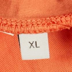 مملوكة مسبقًا Loewe X Paula's Ibiza Orange Tie-Dye Logo Detail Jersey Crewneck T-Shirt XL