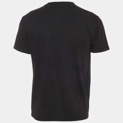Pre Owned Loewe Black Anagram Embroidery Cotton Crew Neck T-Shirt S