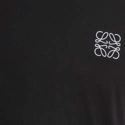 Pre Owned Loewe Black Anagram Embroidery Cotton Crew Neck T-Shirt S