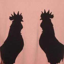 Pre Owned Loewe Pink Rooster Embroidered Jersey Oversized Sweatshirt S