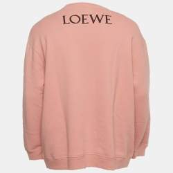 Pre Owned Loewe Pink Rooster Embroidered Jersey Oversized Sweatshirt S