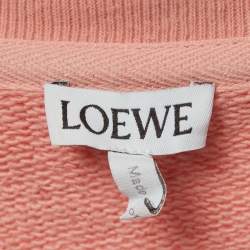 Pre Owned Loewe Pink Rooster Embroidered Jersey Oversized Sweatshirt S