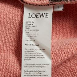 Pre Owned Loewe Pink Rooster Embroidered Jersey Oversized Sweatshirt S