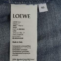 مملوكة مسبقًا Loewe Blue Anagram Embroidered Denim Bowling Shirt L