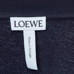 Pre Owned Loewe Navy Blue Anagram Embroidered Cotton Crew Neck Sweatshirt S