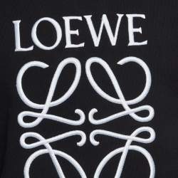 مملوكة مسبقًا Loewe Black Anagram Embroidered Cotton Knit Sweatshirt XS