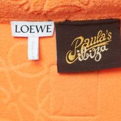 Loewe X Paula Ibiza Orange Anagram Terry Cotton Shirt & Shorts Set M