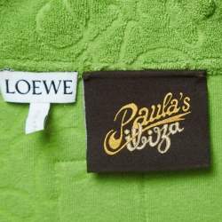 Pre Owned Loewe X Paula Ibiza Green Anagram Terry Cotton Shirt & Shorts Set M