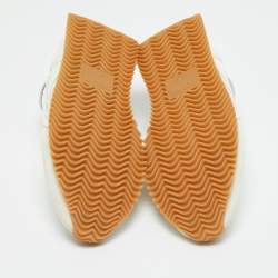 Pre Owned Loewe White/Grey Suede and Nylon Runner Lace Up Sneakers Size 41