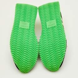 مملوكة مسبقًا حذاء رياضي لويفي فلو نيون نايلون وسويدي أسود/أبيض مقاس 42