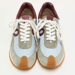 Pre Owned Loewe Flow Runner Size 42 Multicolor Leather, Nylon and Suede Low Top Sneakers