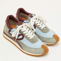 Pre Owned Loewe Flow Runner Size 42 Multicolor Leather, Nylon and Suede Low Top Sneakers