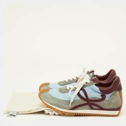 Pre Owned Loewe Flow Runner Size 42 Multicolor Leather, Nylon and Suede Low Top Sneakers
