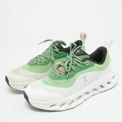 Pre Owned حذاء رياضي لويفي كلودتيلت نسيج وشبك رمادي/أخضر برباط مقاس 42