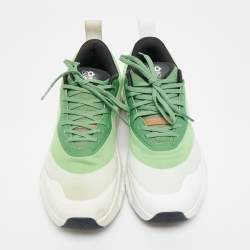 Pre Owned حذاء رياضي لويفي كلودتيلت نسيج وشبك رمادي/أخضر برباط مقاس 42