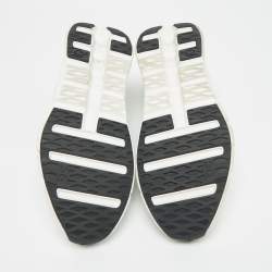 Pre Owned حذاء رياضي لويفي كلودتيلت نسيج وشبك رمادي/أخضر برباط مقاس 42