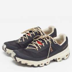 Pre Owned Loewe On Cloudventure Size 40.5 Black Canvas Running Low Top Sneakers